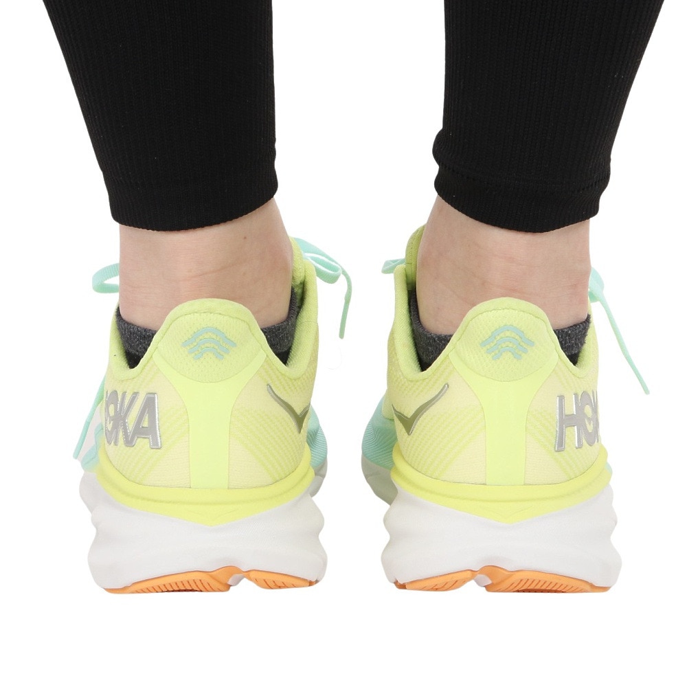 ホカ（HOKA）（レディース）ランニングシューズ クリフトン9 レギュラー フラッシュイエロー 1127896-CGSO スニーカー ジョグ トレーニング 軽量