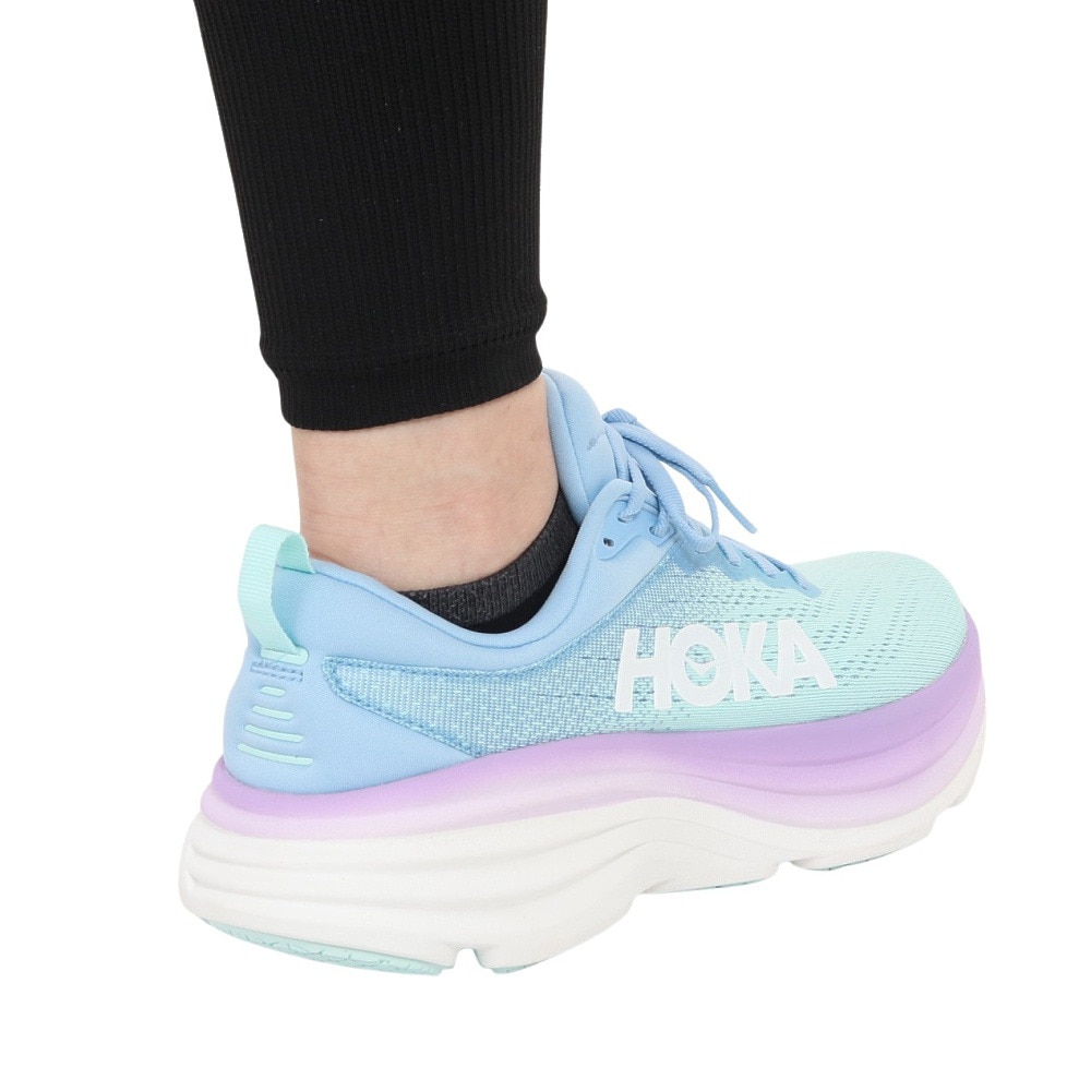 ホカ（HOKA）（レディース）ランニングシューズ ボンダイ8 レギュラー サックス 1127952-ABSO スニーカー ジョギング トレーニング クッション性 軽量