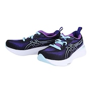 アシックス（ASICS）（レディース）ランニング シューズ ゲル キュムラス 25 ブラック ブルー 1012B441.006 スニーカー ジョギング トレーニング 軽量 