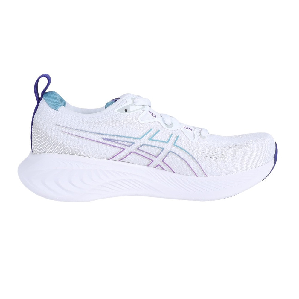 アシックス（ASICS）（レディース）ランニング シューズ ゲル キュムラス 25 ホワイト ブルー 1012B441.103 スニーカー ジョギング トレーニング 軽量 