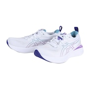 アシックス（ASICS）（レディース）ランニング シューズ ゲル キュムラス 25 ホワイト ブルー 1012B441.103 スニーカー ジョギング トレーニング 軽量 