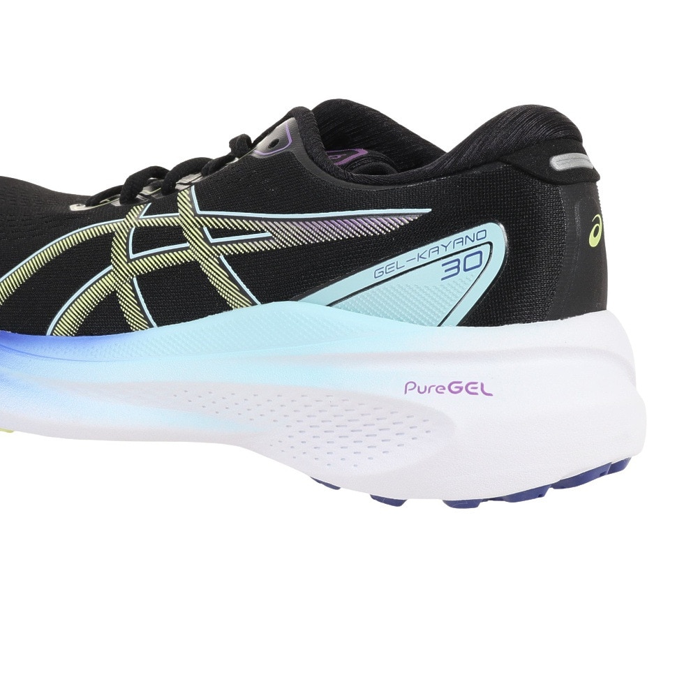 アシックス（ASICS）（レディース）ランニング シューズ  ゲル カヤノ 30 WIDE ブラック イエロー 1012B503.003 スニーカー マラソン 安定性 クッション性