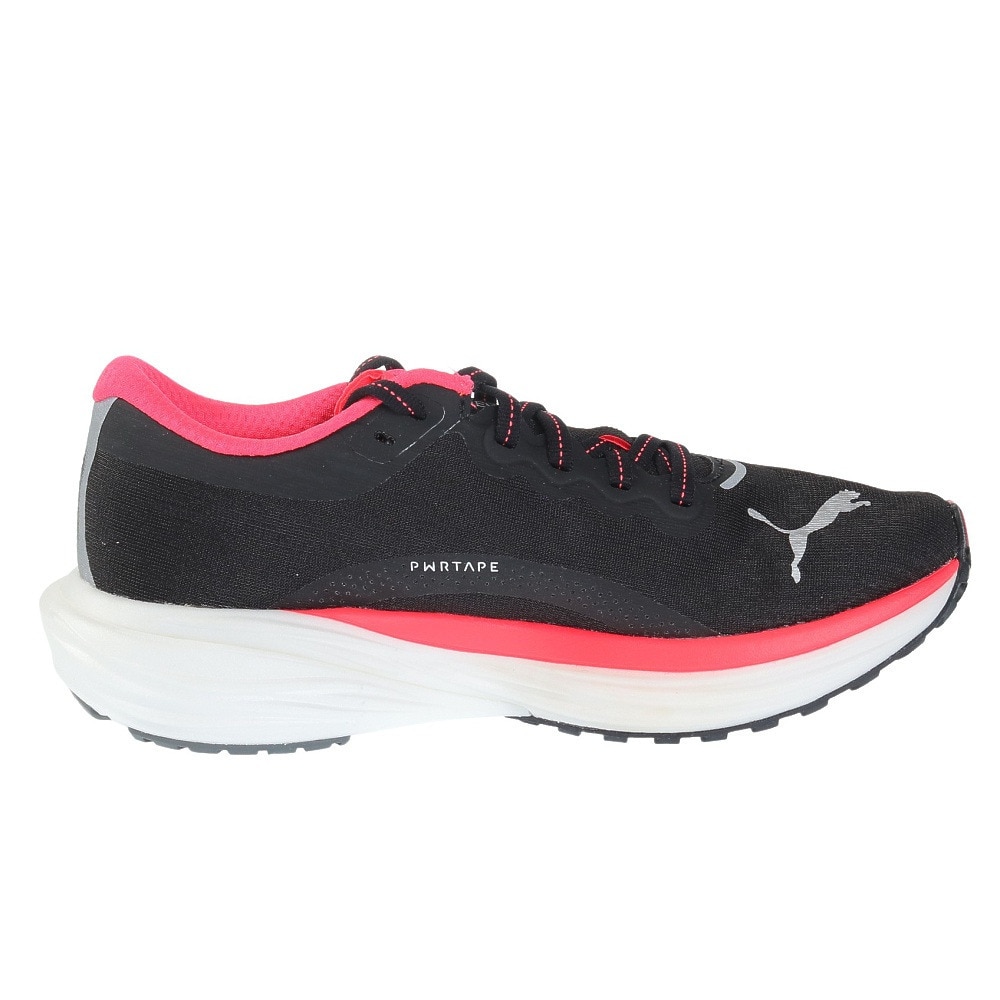 プーマ（PUMA）（レディース）ランニングシューズ ディヴィエイト ニトロ 2 ブラック ピンク 37685517 スニーカー トレーニング クッション性 厚底 軽量