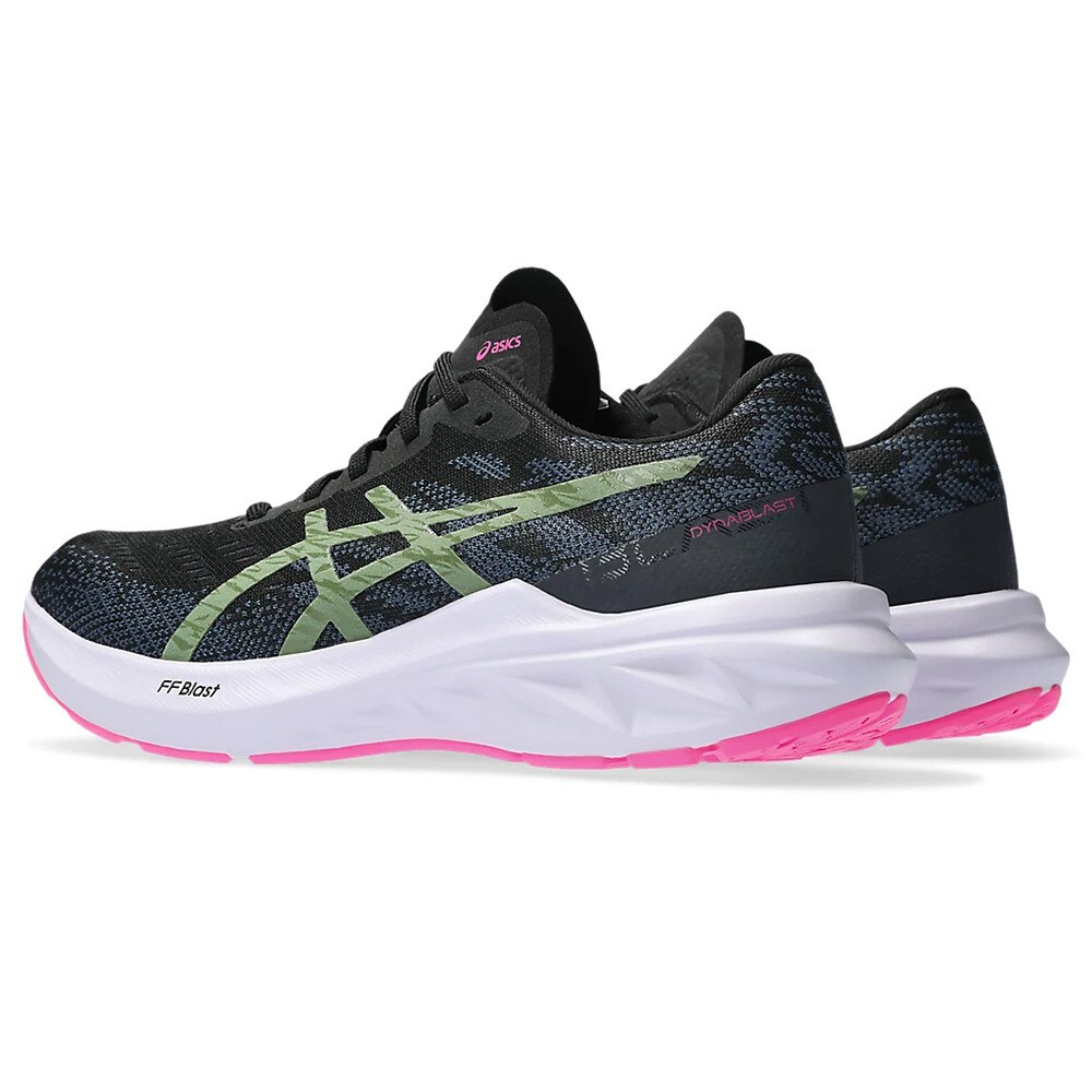 アシックス（ASICS）（レディース）ランニングシューズ ダイナブラスト 3 ブラック グリーン 1012B289.004 スニーカー トレーニング スポーツ 安定性 反発性