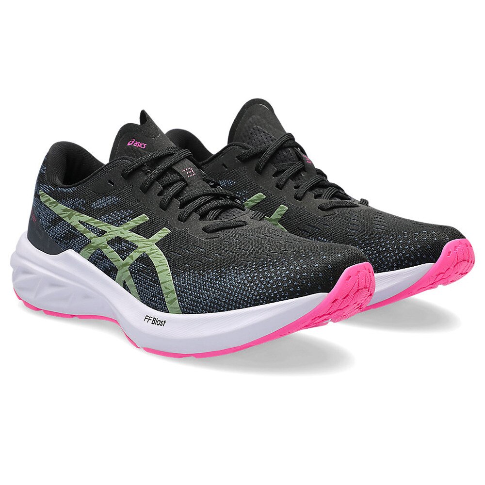 アシックス（ASICS）（レディース）ランニングシューズ ダイナブラスト 3 ブラック グリーン 1012B289.004 スニーカー トレーニング スポーツ 安定性 反発性