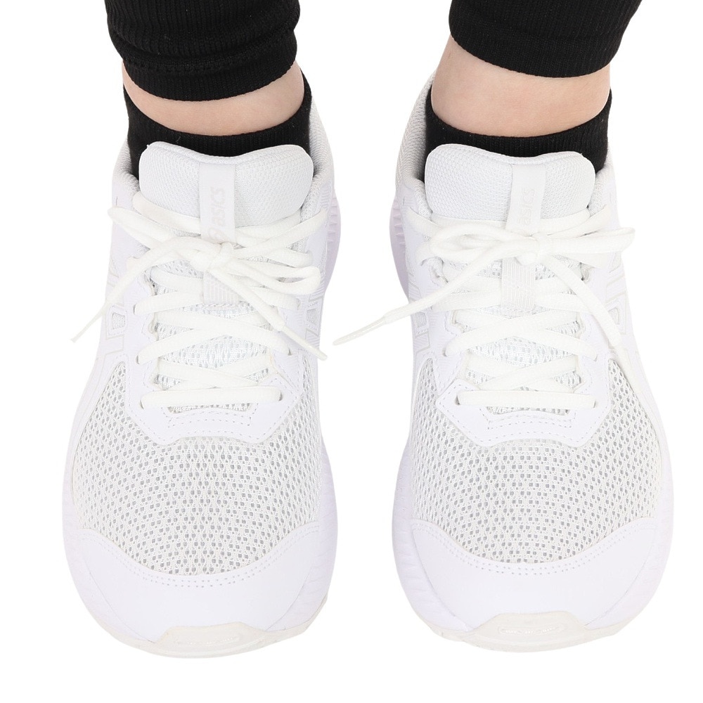 アシックス（ASICS）（レディース）ランニングシューズ コンテンド 8 GS ホワイト 1014A259.100 スニーカー ジョギング ウォーキング トレーニング