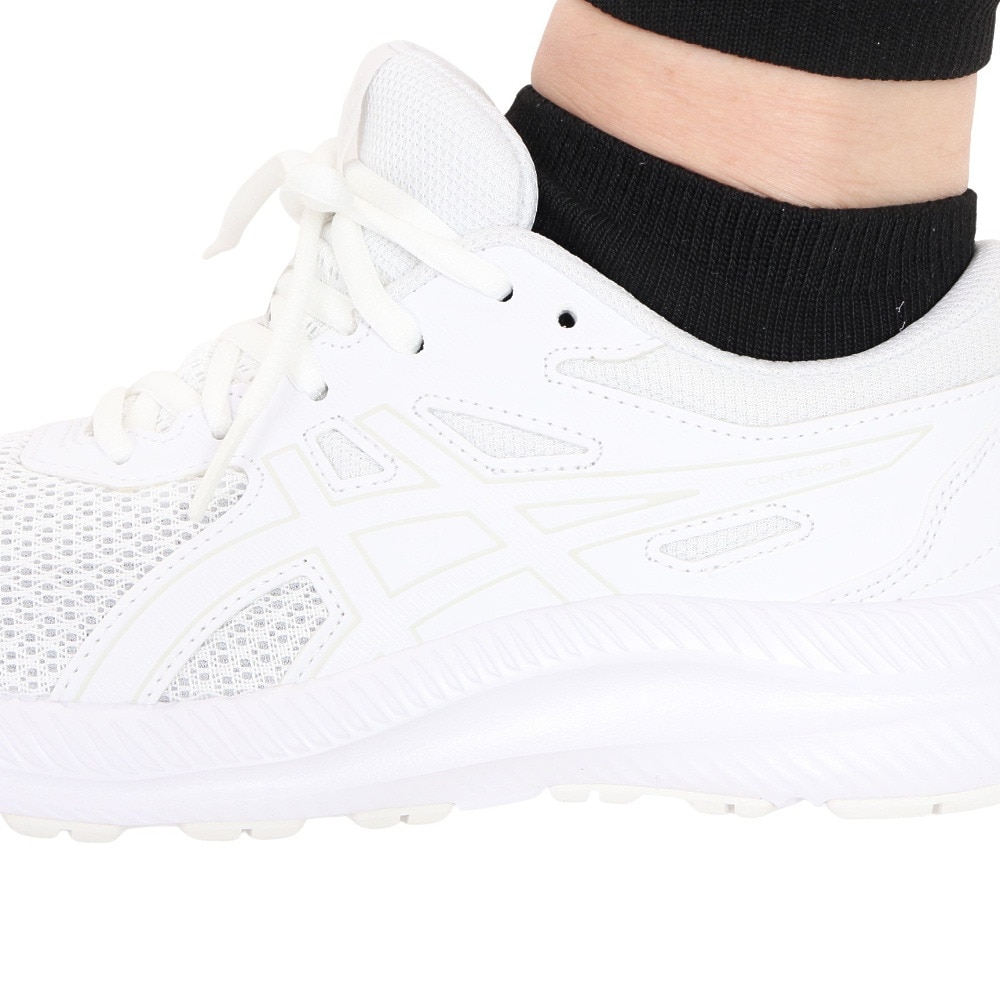 アシックス（ASICS）（レディース）ランニングシューズ コンテンド 8 GS ホワイト 1014A259.100 スニーカー ジョギング ウォーキング トレーニング