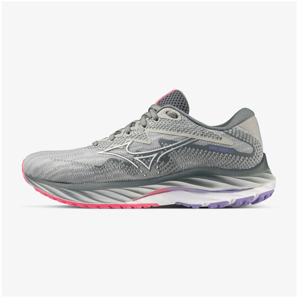 ミズノ（MIZUNO）（レディース）ランニング シューズ ウェーブ ライダー 27 グレー J1GD230321 スニーカー ジョギング クッション性 安定性 反発性