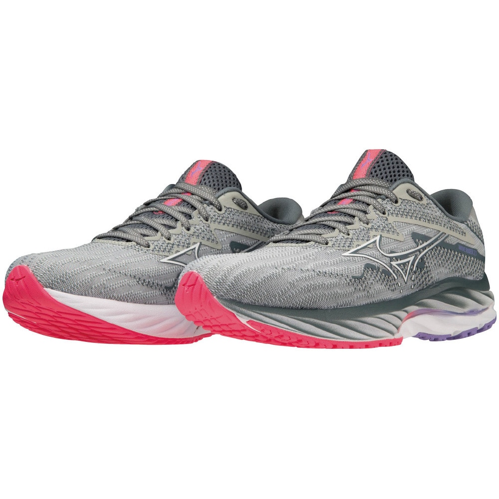 ミズノ（MIZUNO）（レディース）ランニング シューズ ウェーブ ライダー 27 グレー J1GD230321 スニーカー ジョギング クッション性 安定性 反発性