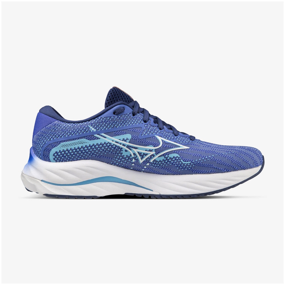 ミズノ（MIZUNO）（レディース）ランニング シューズ ウェーブ ライダー 27 ブルー ホワイト  J1GD230325 スニーカー ジョギング クッション性 安定性 反発性