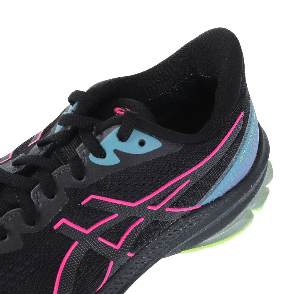 アシックス（ASICS）（レディース）ランニングシューズ GT-1000 12 GTX ブラック ピンク 1012B508.001 スニーカー トレーニング ジム 軽量 防水 通気性 速乾