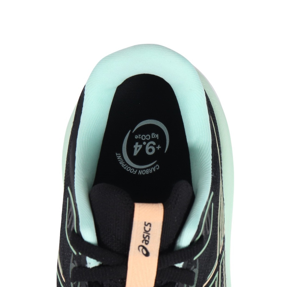 アシックス（ASICS）（レディース）ランニングシューズ ゲル キュムラス26 ブラック グリーン 1012B599.001 スニーカー ジョグ クッション性