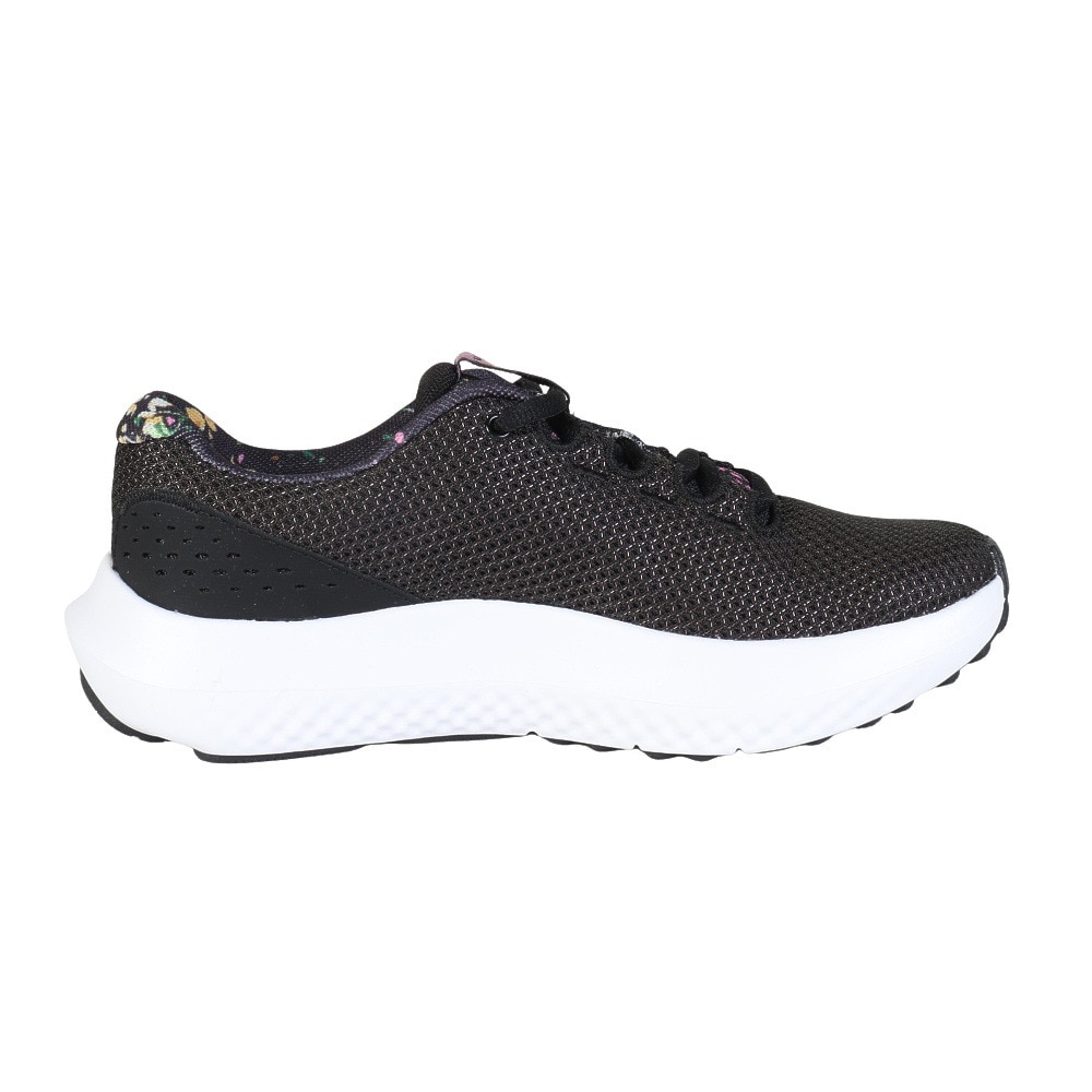 アンダーアーマー（UNDER ARMOUR）（レディース）ランニングシューズ チャージドサージ4プリント ブラック ピンク 3027942 001 スニーカー クッション性 軽量