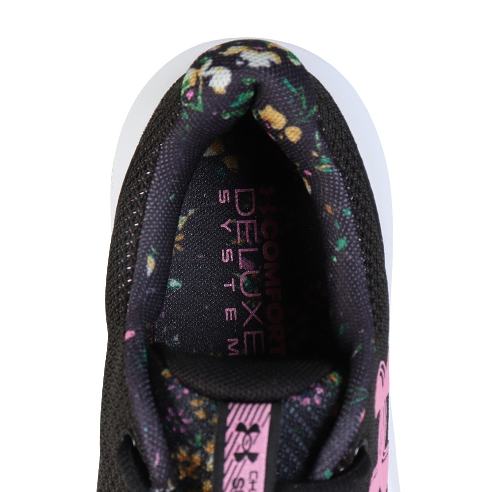 アンダーアーマー（UNDER ARMOUR）（レディース）ランニングシューズ チャージドサージ4プリント ブラック ピンク 3027942 001 スニーカー クッション性 軽量
