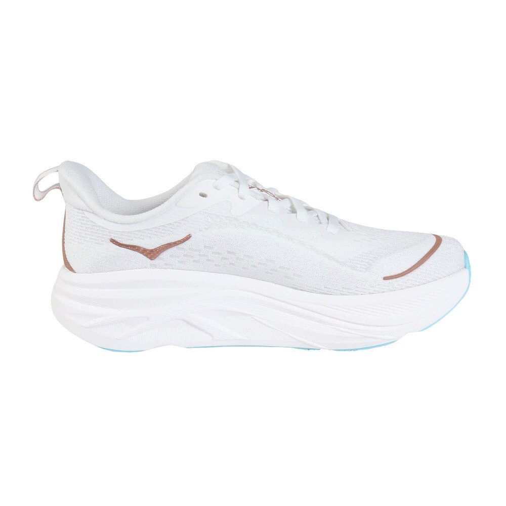 ホカ（HOKA）（レディース）ランニングシューズ スカイフロー ホワイト ゴールド 1155113-FTRS スニーカー ジョグ 軽量 安定性 ウォーキング