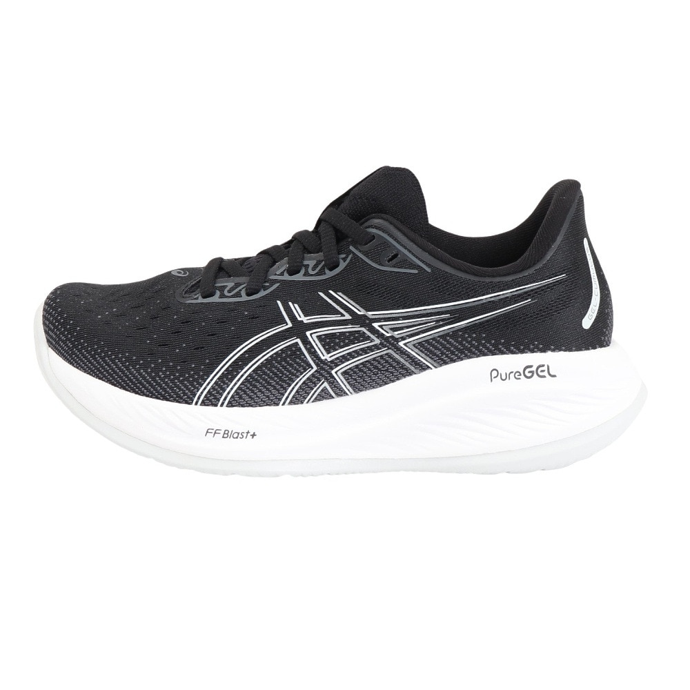 アシックス（ASICS）（レディース）ランニングシューズ ゲルキュムラス26ワイド ブラック グレー 1012B600.002 スニーカー クッション性