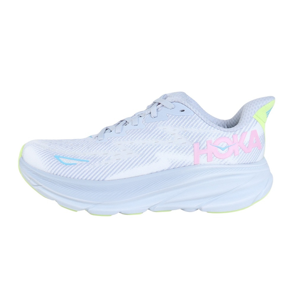 ホカ（HOKA）（レディース）ランニングシューズ クリフトン9 ワイド グレー 1132211-GLLS スニーカー ジョグ クッション性 ウォーキング