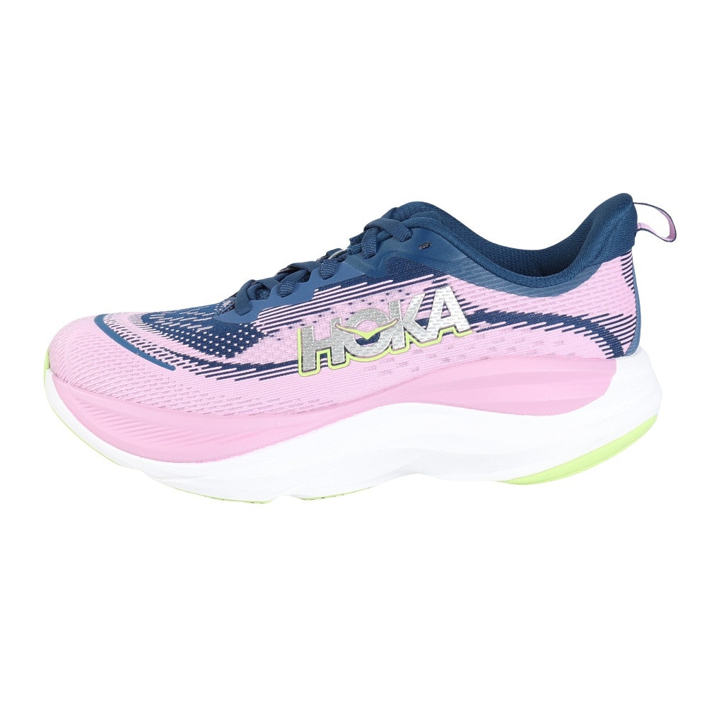 ホカ（HOKA）（レディース）ランニングシューズ スカイフロー ワイド ネイビー パープル 1155118-MTW スニーカー ジョグ 軽量 安定性 
