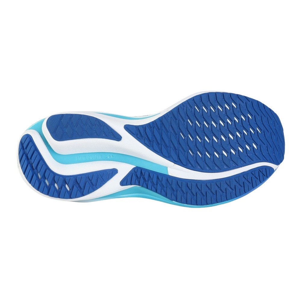 ミズノ（MIZUNO）（レディース）ランニングシューズ ウエーブライダー28 ホワイト ブルー J1GD240321 スニーカー ジョギング トレーニング