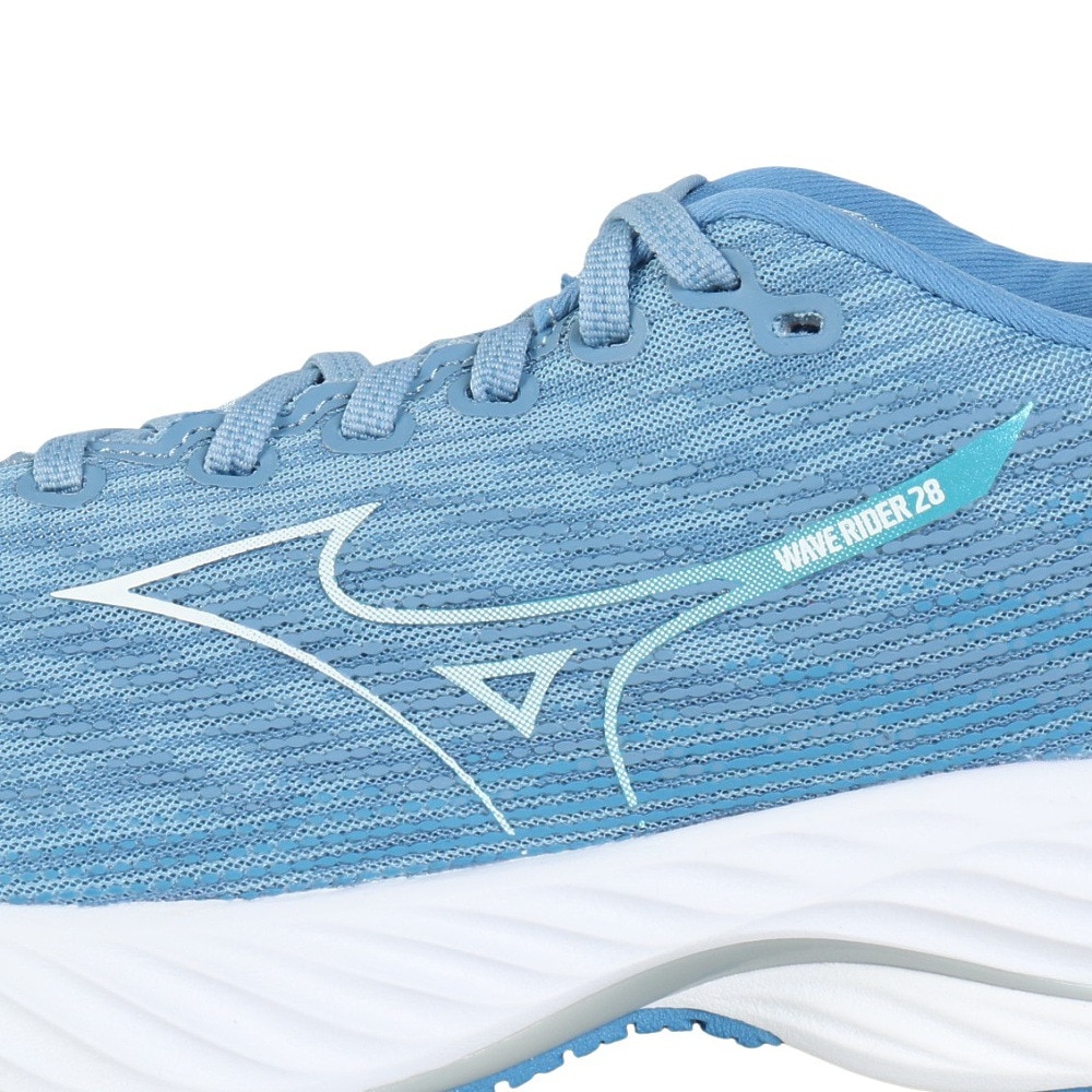 ミズノ（MIZUNO）（レディース）ランニングシューズ ウエーブライダー28SW ブルー ホワイト J1GD240625 スニーカー ジョギング トレーニング