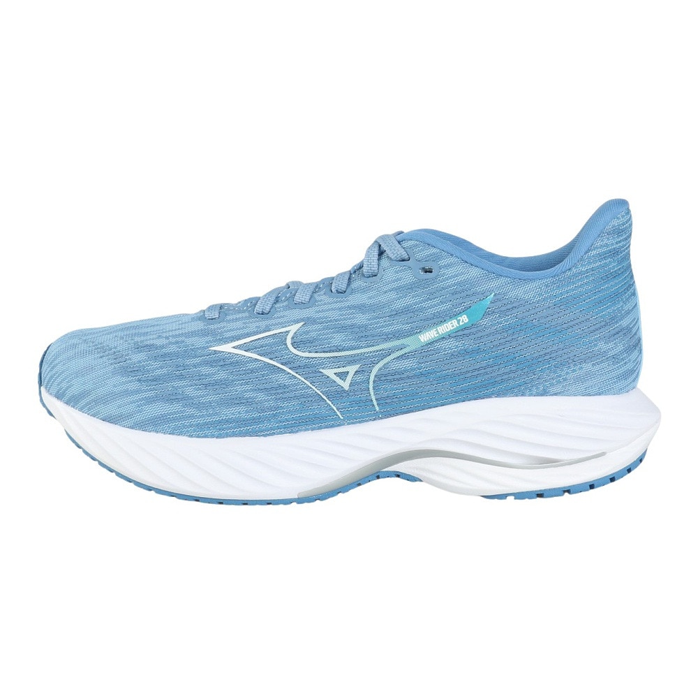 ミズノ（MIZUNO）（レディース）ランニングシューズ ウエーブライダー28SW ブルー ホワイト J1GD240625 スニーカー ジョギング トレーニング