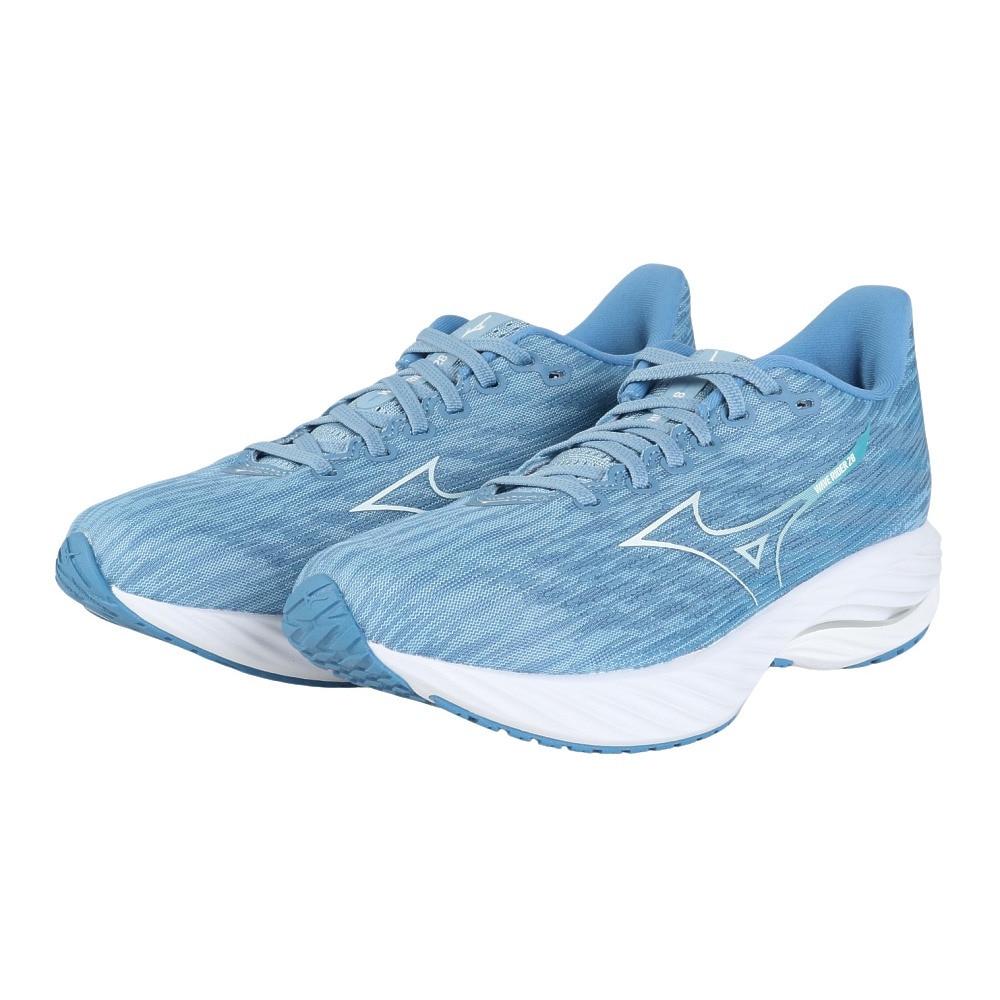 ミズノ（MIZUNO）（レディース）ランニングシューズ ウエーブライダー28SW ブルー ホワイト J1GD240625 スニーカー ジョギング トレーニング