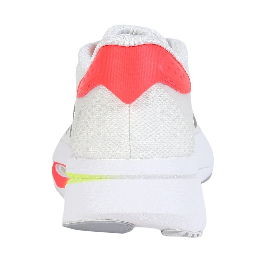 アディダス（adidas）（レディース）ランニングシューズ アディゼロ SL2 ホワイト レッド  JR0738 スニーカー ジョギング 軽量 通気性 リサイクル