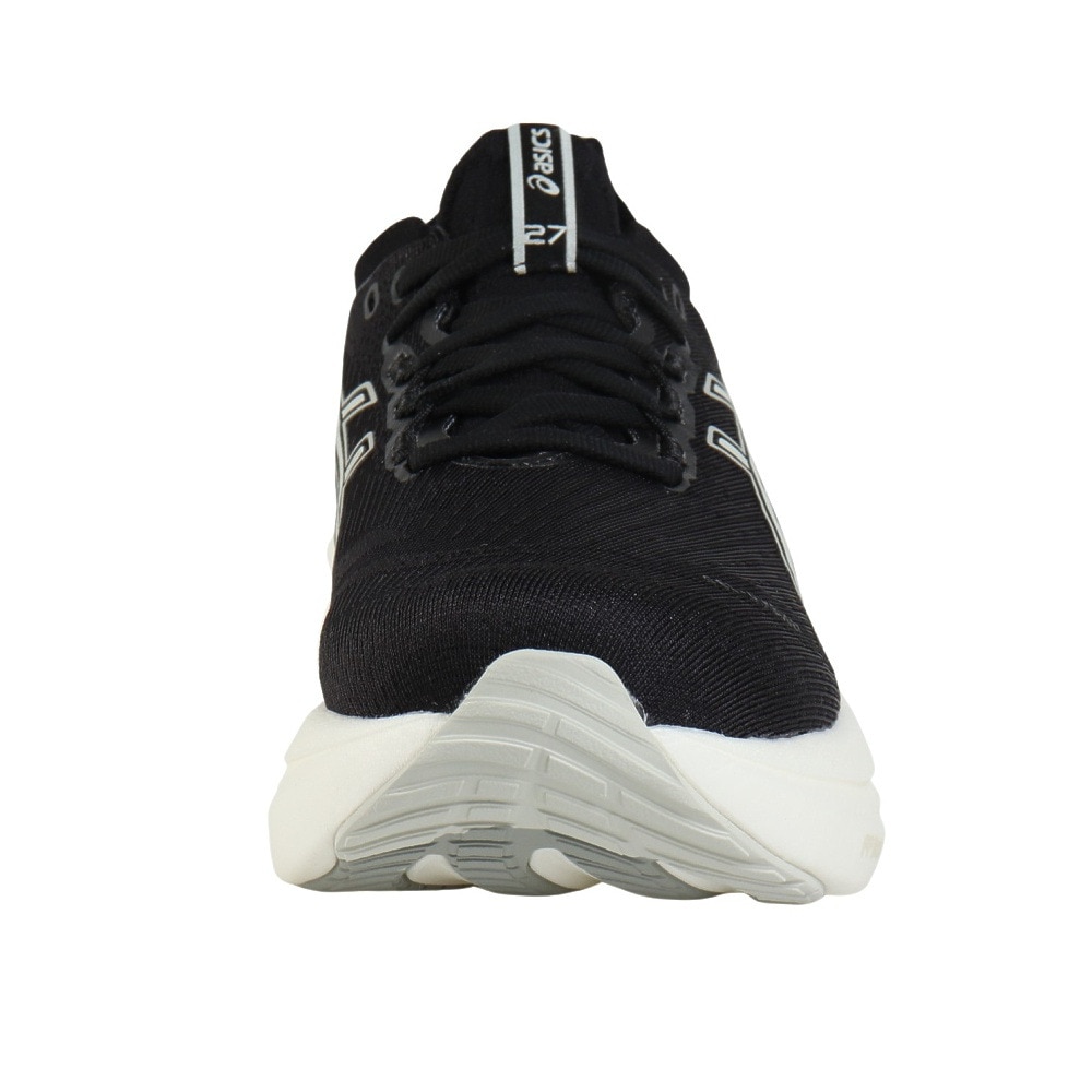 アシックス（ASICS）（レディース）ランニングシューズ ゲルニンバス27 ワイド ブラック グレー 1012B752.002 スニーカー クッション 