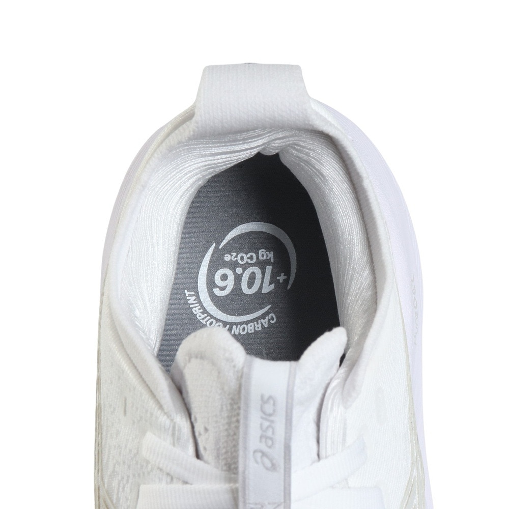 アシックス（ASICS）（レディース）ランニングシューズ ゲルニンバス27 ホワイト グレー 1012B753.100 スニーカー クッション GEL-NIMBUS 27
