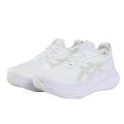 (レディース)ランニングシューズ ゲルニンバス27 ホワイト グレー 1012B753.100 スニーカー クッション GEL-NIMBUS 27