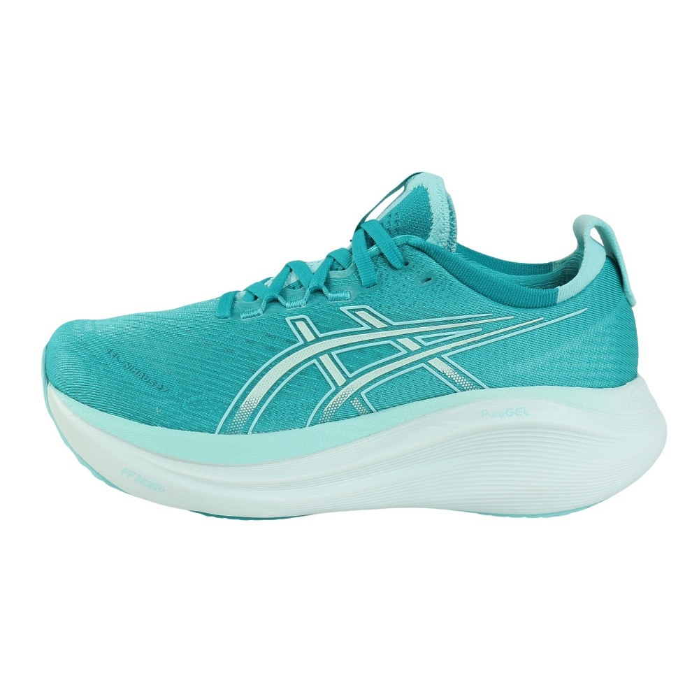 アシックス（ASICS）（レディース）ランニングシューズ ゲルニンバス27 ターコイズ 1012B753.400スニーカー クッション GEL-NIMBUS 27