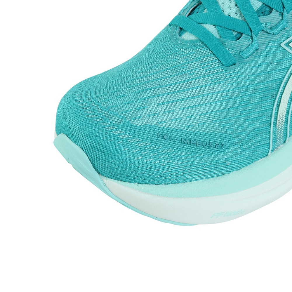 アシックス（ASICS）（レディース）ランニングシューズ ゲルニンバス27 ターコイズ 1012B753.400スニーカー クッション GEL-NIMBUS 27