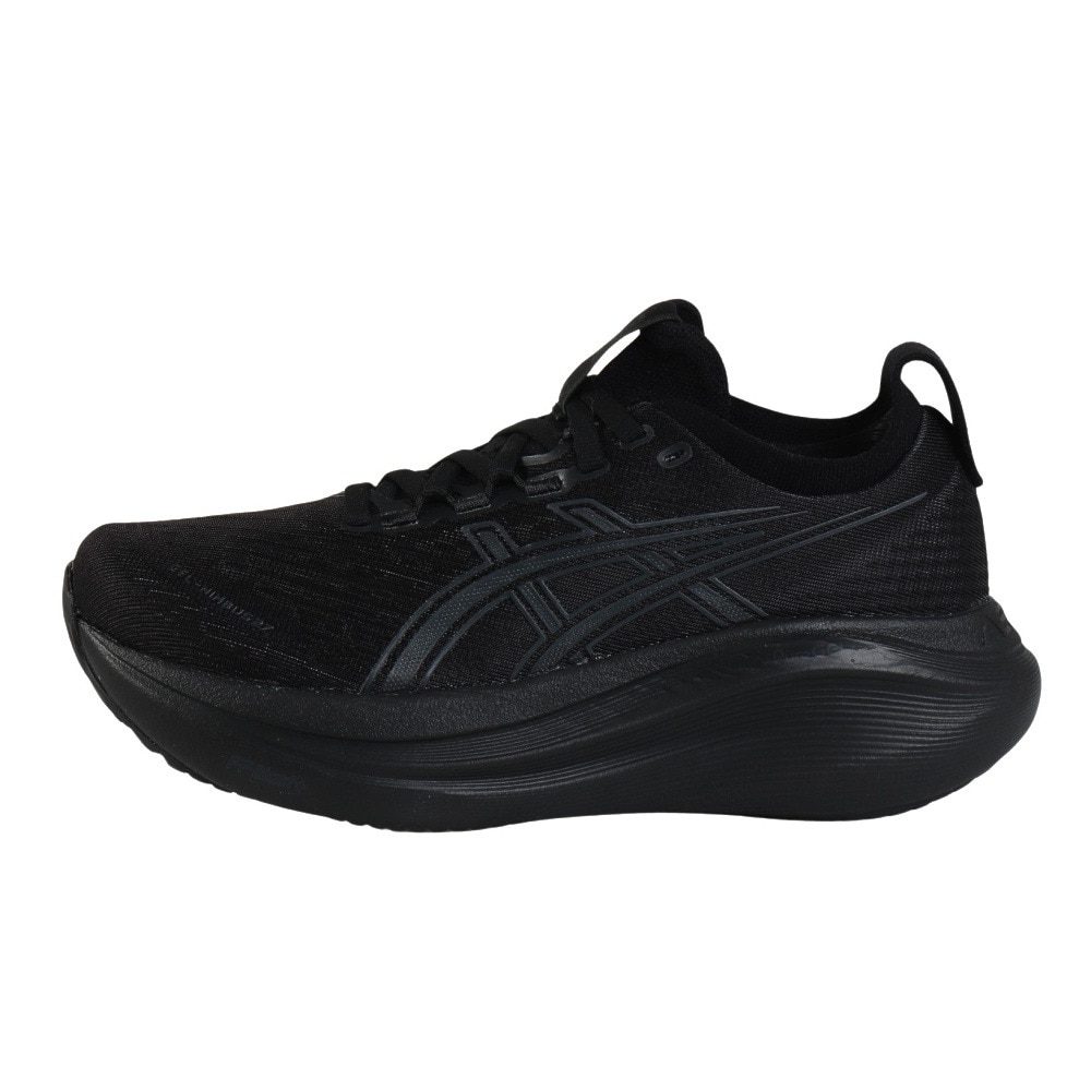 アシックス（ASICS）（レディース）ランニングシューズ ゲルニンバス27 ブラック グレー 1012B753.001 スニーカー クッション GEL-NIMBUS 27