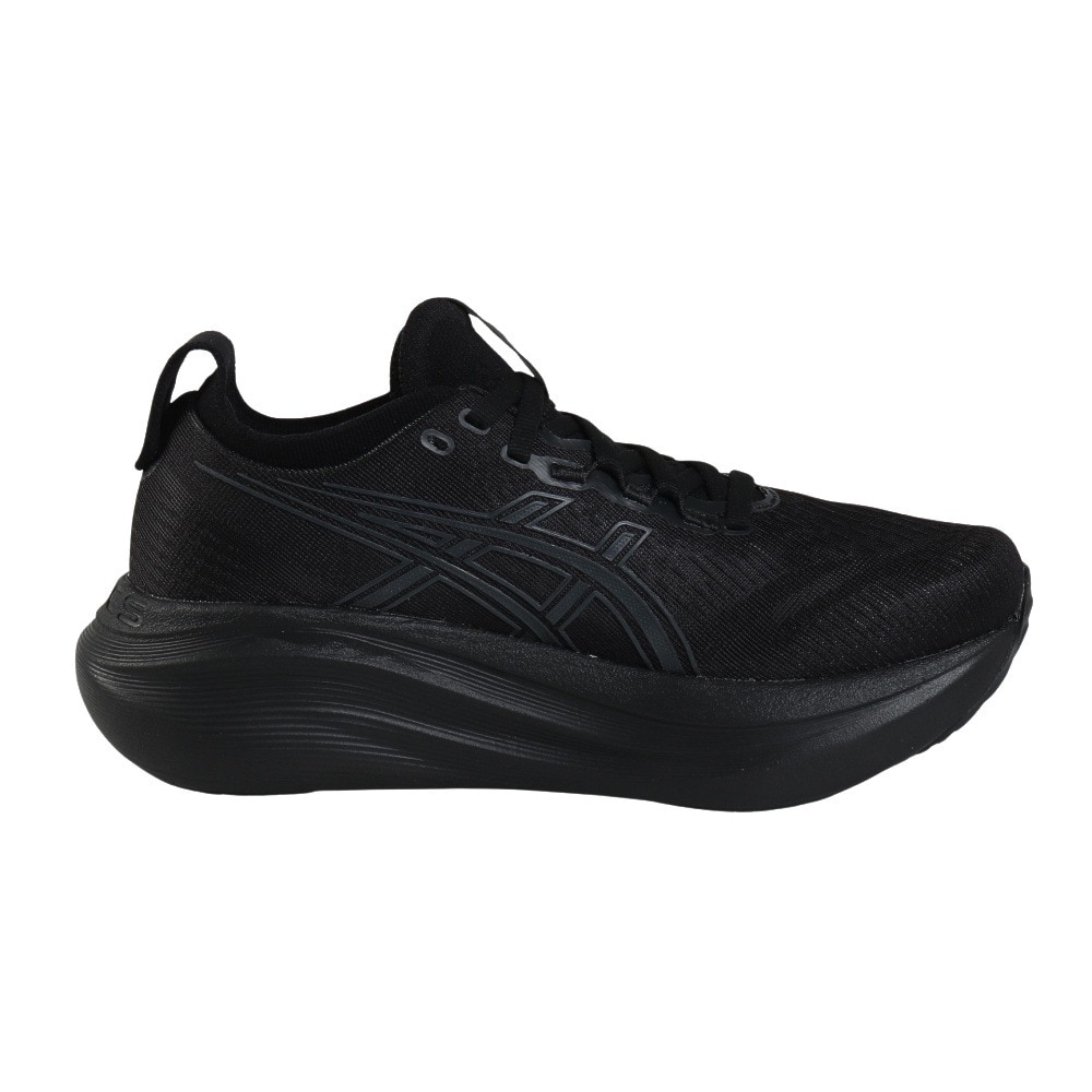 アシックス（ASICS）（レディース）ランニングシューズ ゲルニンバス27 ブラック グレー 1012B753.001 スニーカー クッション GEL-NIMBUS 27