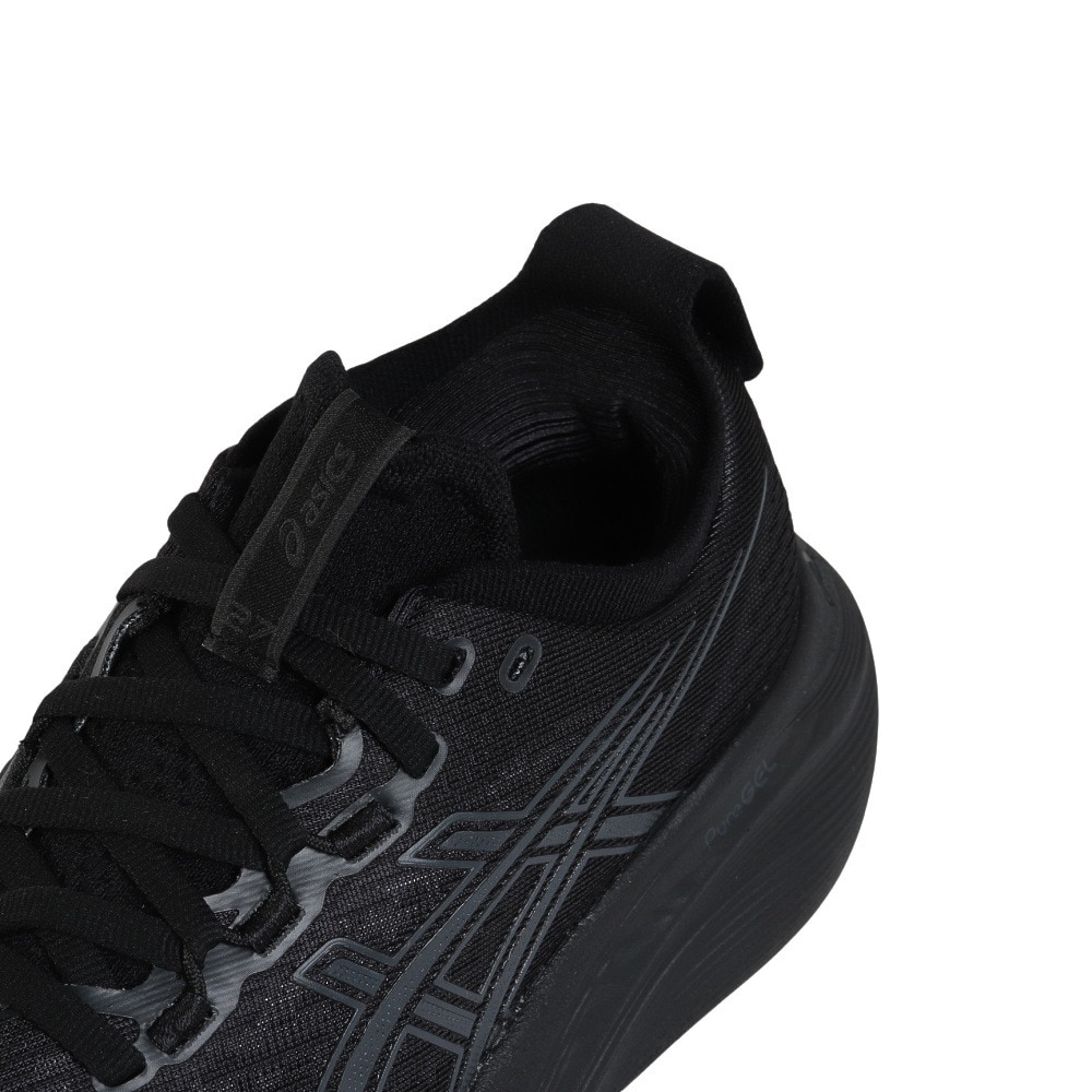 アシックス（ASICS）（レディース）ランニングシューズ ゲルニンバス27 ブラック グレー 1012B753.001 スニーカー クッション GEL-NIMBUS 27