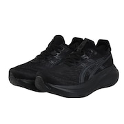 (レディース)ランニングシューズ ゲルニンバス27 ブラック グレー 1012B753.001 スニーカー クッション GEL-NIMBUS 27