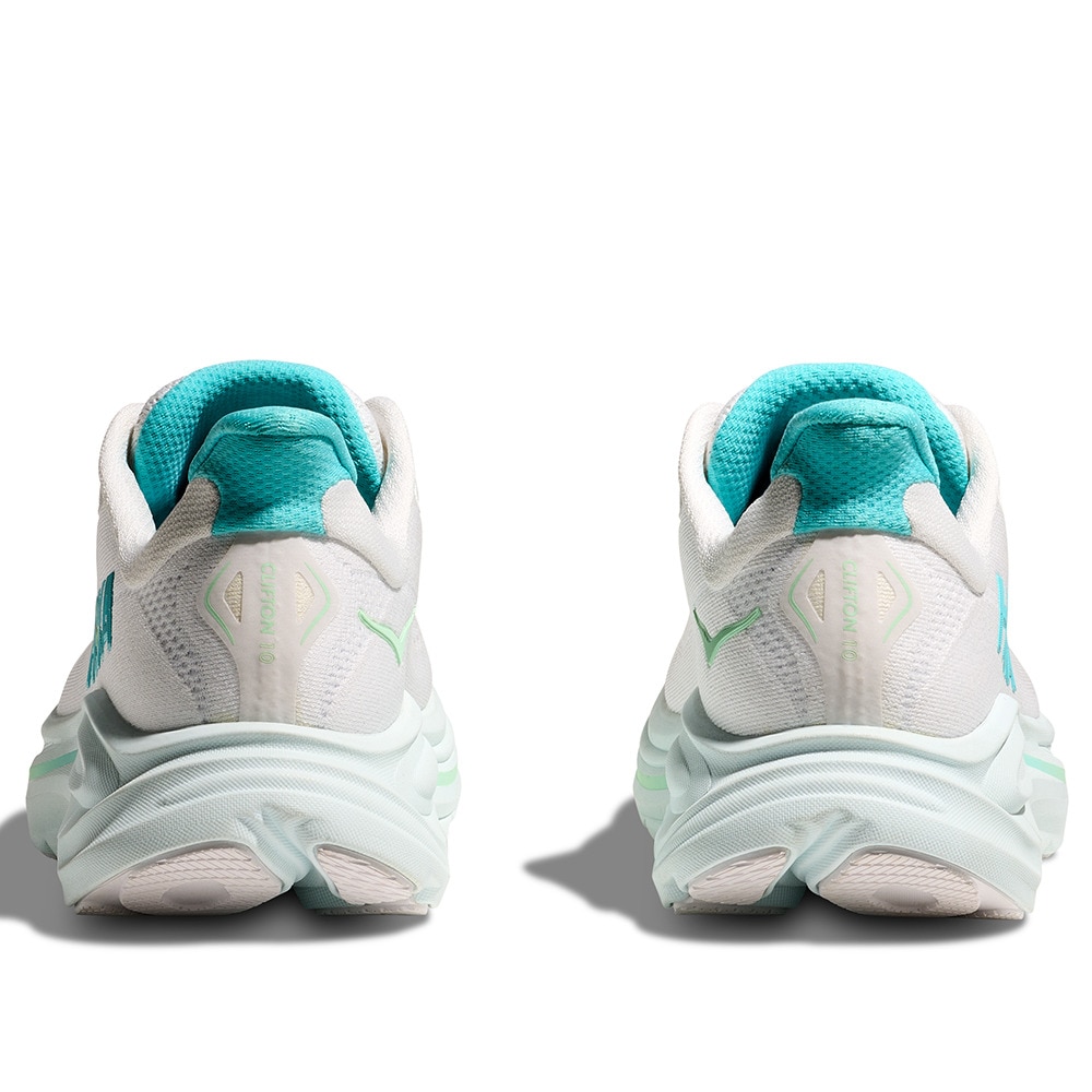 ホカ（HOKA）（レディース）ランニングシューズ ジョギングシューズ クリフトン 10 ホワイト グリーン 1162031-WTCL スニーカー 超軽量 クッション性 通気性
