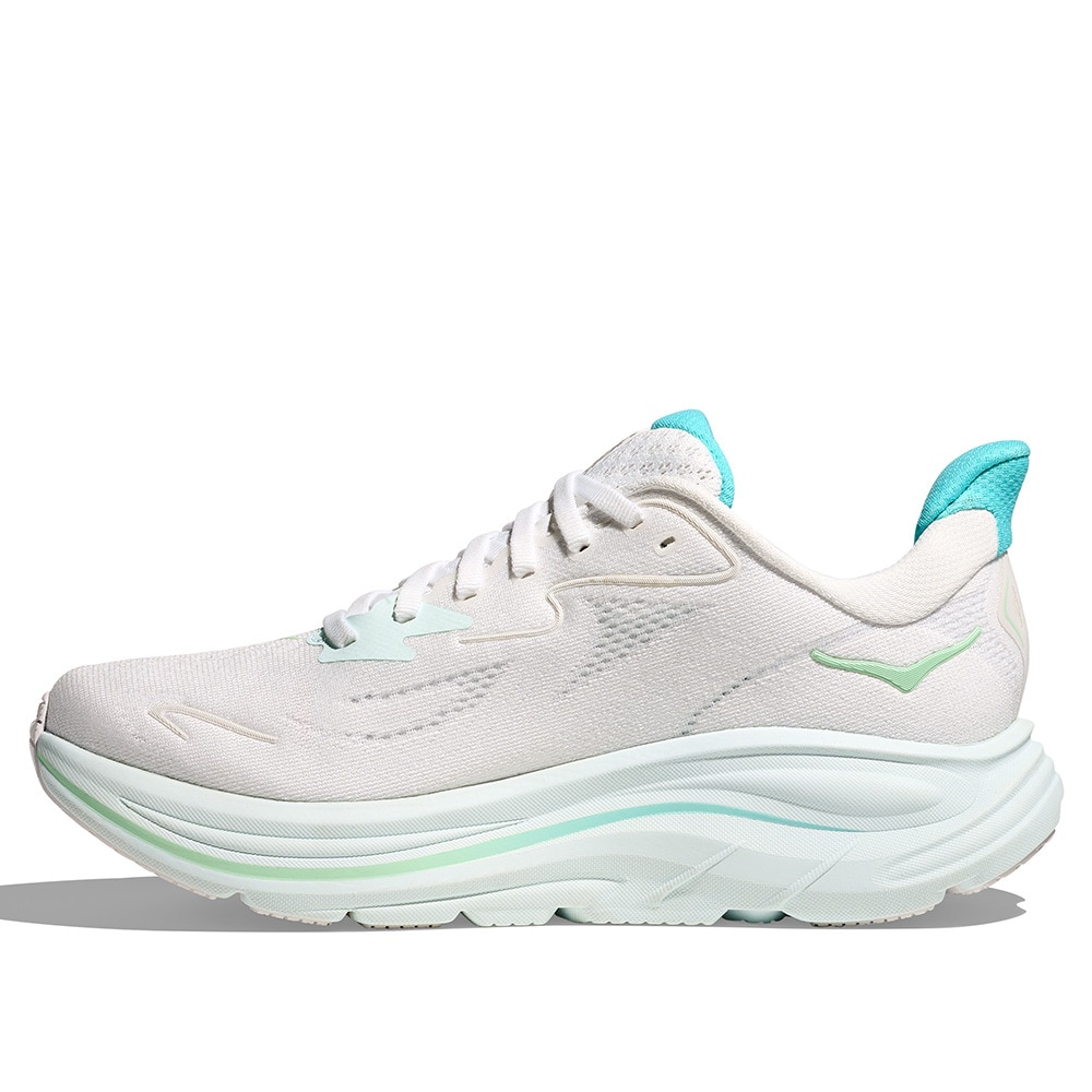 ホカ（HOKA）（レディース）ランニングシューズ ジョギングシューズ クリフトン 10 ホワイト グリーン 1162031-WTCL スニーカー 超軽量 クッション性 通気性