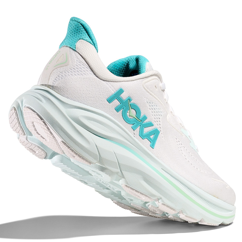 ホカ（HOKA）（レディース）ランニングシューズ ジョギングシューズ クリフトン 10 ホワイト グリーン 1162031-WTCL スニーカー 超軽量 クッション性 通気性