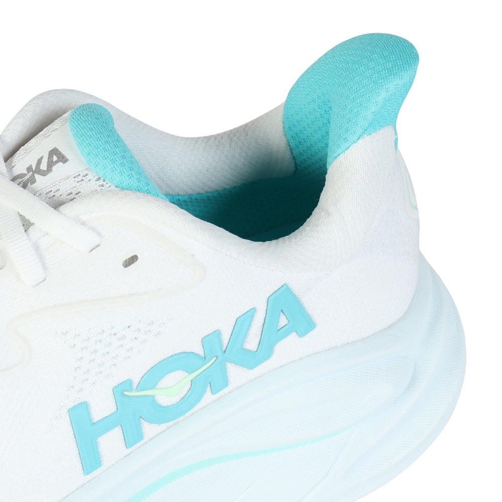 ホカ（HOKA）（レディース）ランニングシューズ ジョギングシューズ クリフトン 10 ホワイト グリーン 1162031-WTCL スニーカー 超軽量 クッション性 通気性