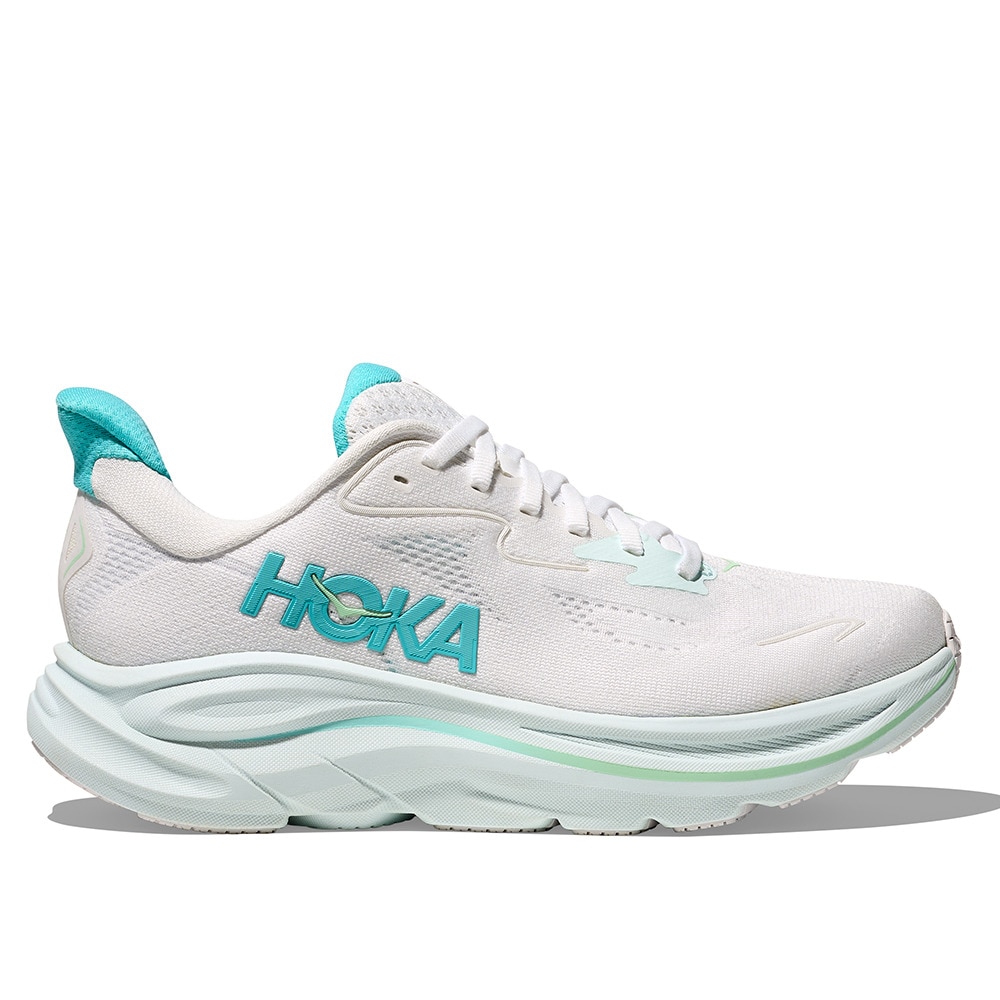 ホカ（HOKA）（レディース）ランニングシューズ ジョギングシューズ クリフトン 10 ホワイト グリーン 1162031-WTCL スニーカー 超軽量 クッション性 通気性