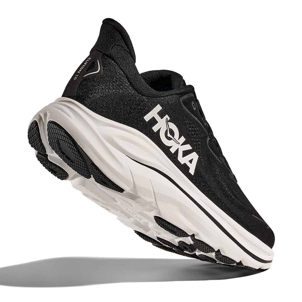 ホカ（HOKA）（レディース）ランニングシューズ ジョギングシューズ クリフトン 10 ワイド ブラック ホワイト 1162050-BWHT ラン ウォーク 超軽量 クッション性