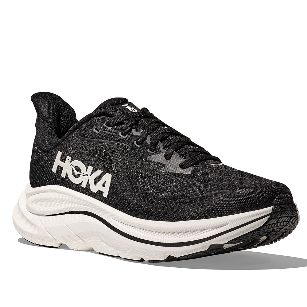 ホカ（HOKA）（レディース）ランニングシューズ ジョギングシューズ クリフトン 10 ワイド ブラック ホワイト 1162050-BWHT ラン ウォーク 超軽量 クッション性