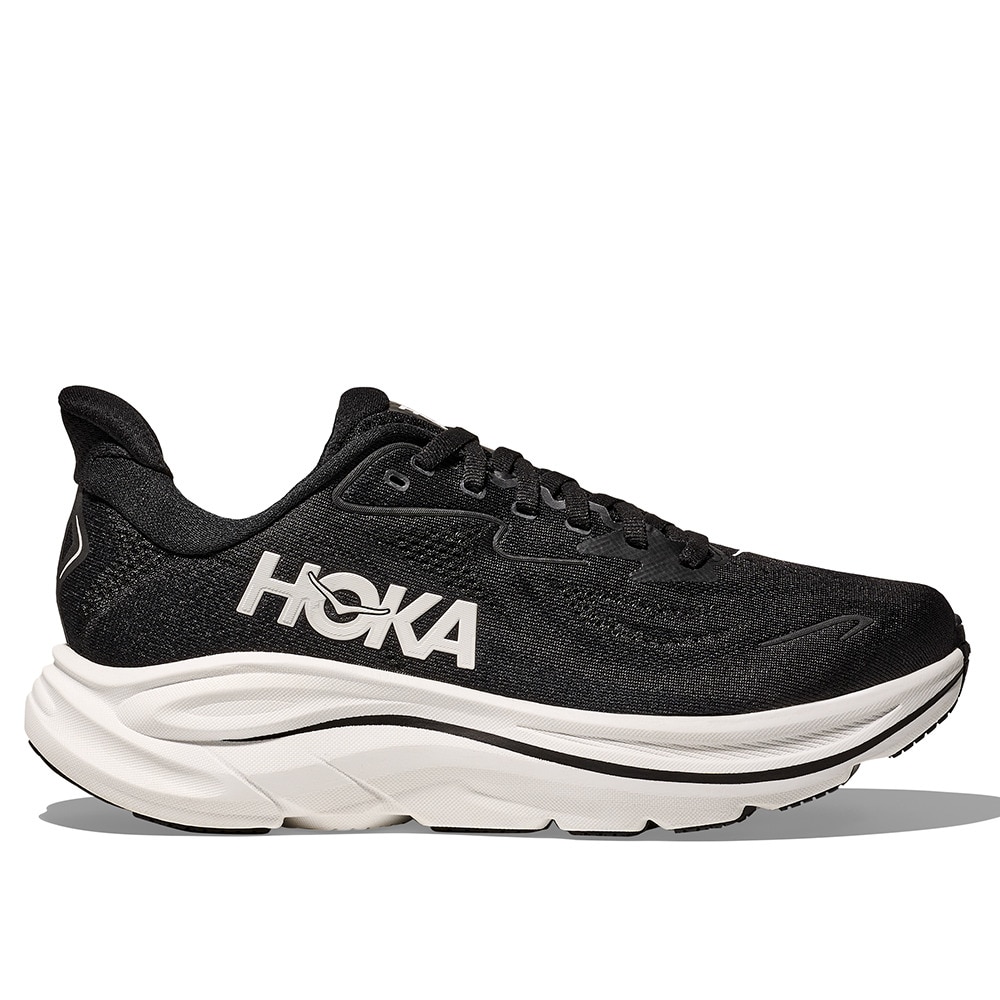ホカ（HOKA）（レディース）ランニングシューズ ジョギングシューズ クリフトン 10 ワイド ブラック ホワイト 1162050-BWHT ラン ウォーク 超軽量 クッション性