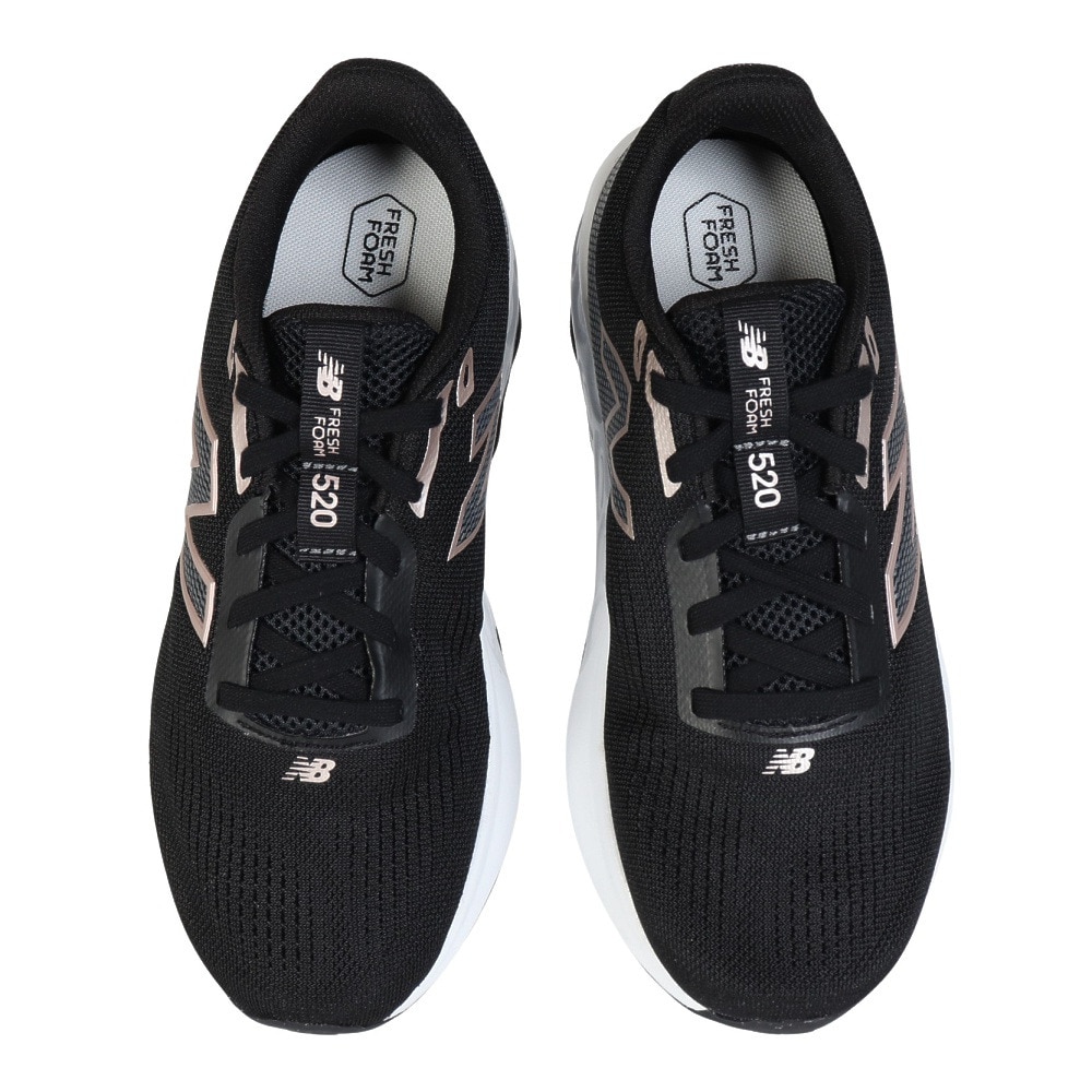 ニューバランス（new balance）（レディース）ランニングシューズ Fresh Foam 520 v9 ブラック ホワイト W520LK9 2E スニーカー ジョギングシューズ