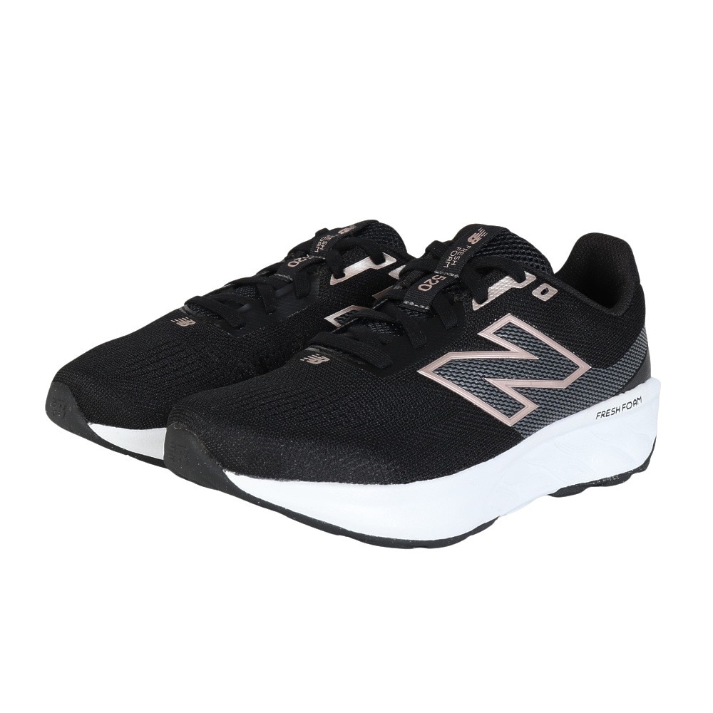 ニューバランス（new balance）（レディース）ランニングシューズ Fresh Foam 520 v9 ブラック ホワイト W520LK9 2E スニーカー ジョギングシューズ