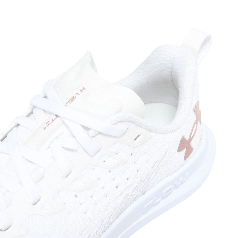 アンダーアーマー（UNDER ARMOUR）（レディース）ランニングシューズ ジョギングシューズ ベロシティ 4 ホワイト ピンク 3027586 105 スニーカー