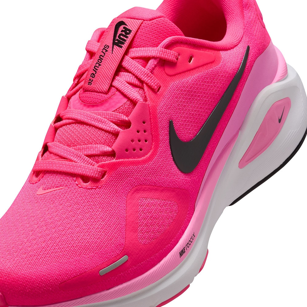 ナイキ（NIKE）（レディース）ランニングシューズ ジョギングシューズ ストラクチャー 26 ショックピンク HJ1101-601 安定性 耐久性