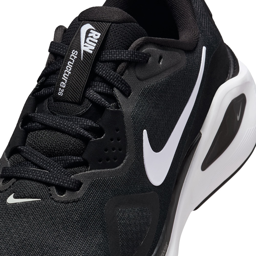 ナイキ（NIKE）（レディース）ランニングシューズ ジョギングシューズ ストラクチャー 26 エクストラワイド ブラック HQ2589-001