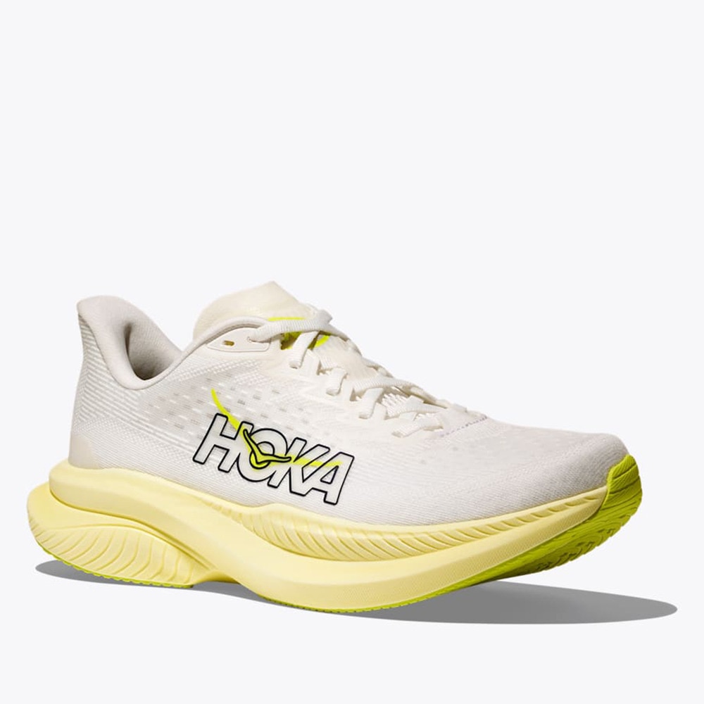 ホカ（HOKA）（レディース）ランニングシューズ ジョギングシューズ マッハ 6  ホワイト イエロー 1147810-WNH スニーカー